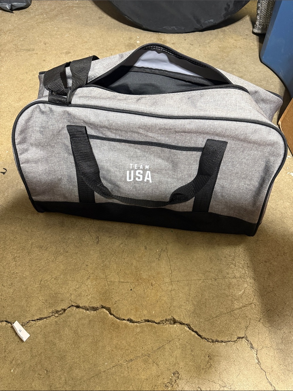 Team USA Gray Duffel Bag with Black Trim